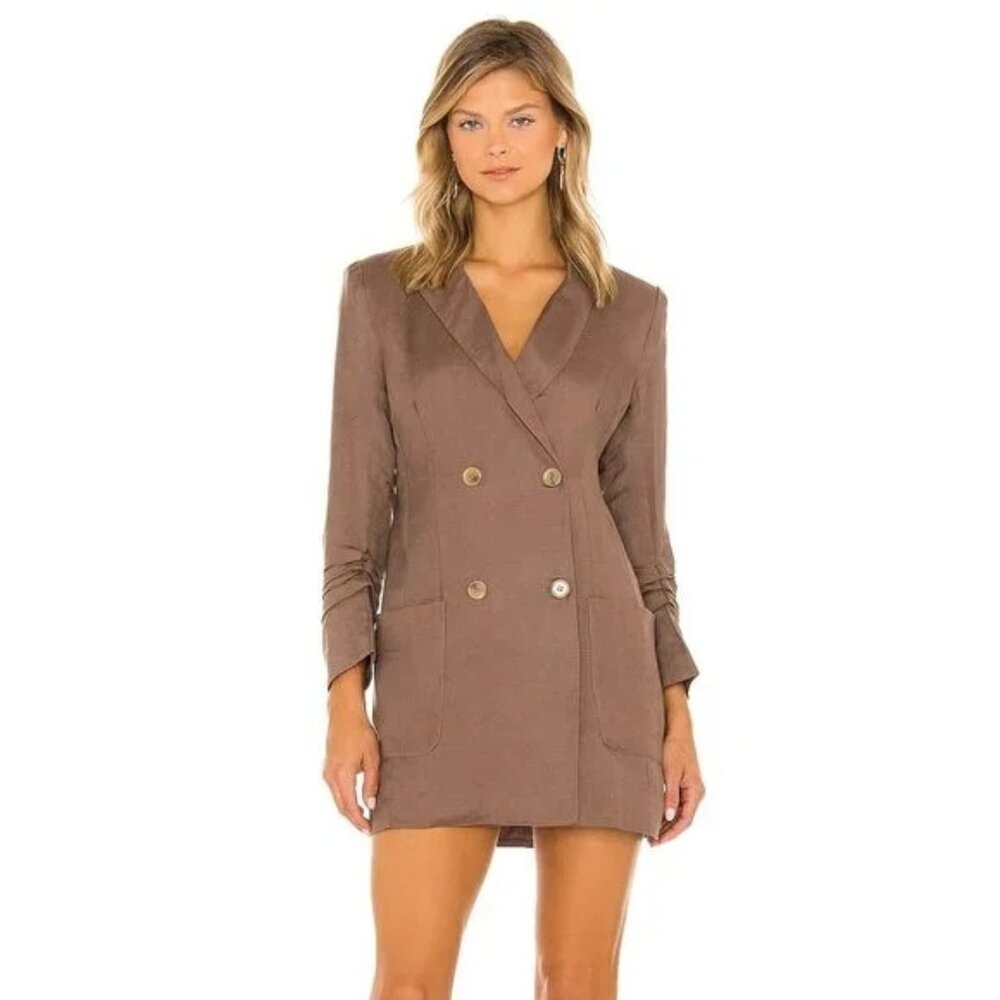 ASTR the Label Blazer Dress in Mocha brown suit dress long sleeve mini